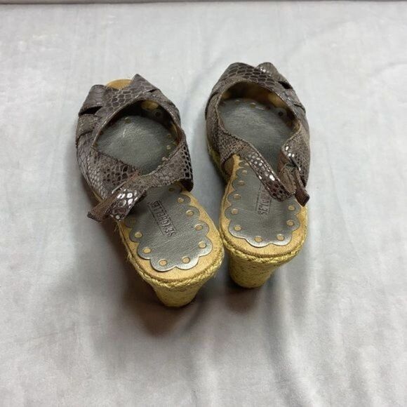 Seychelles Metallic Snake Skin Espadrille Wedges size 10 - Picture 4 of 10